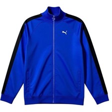 PUMA Track Jacket Boys Large 7 Full Zip blue embroidered cat logo