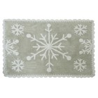 St Nicholas Square Gray Snowflake Throw Rug Crochet Edge 20x30 Cotton Bath Mat