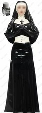 Latex polish Nun cosplay uniform Outfits dress headpiece customized 0.4mm #1283