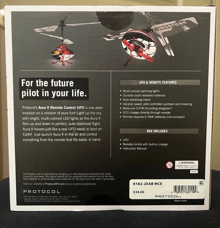 Protocol Aura X Remote Control RC UFO w/ Multi- Colored Lights Auto-Stabilizers - Image 3 of 3
