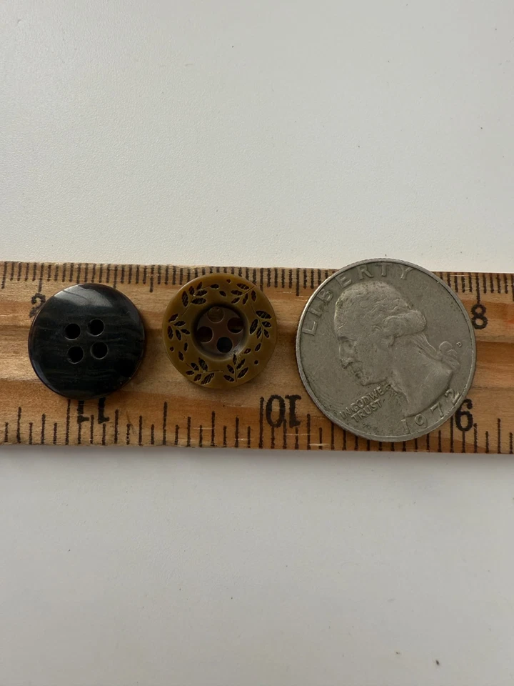 10PC Coffee Vine and Leave Resin Sewing Button Flat Back 4 Holes 15mm - Image 3 of 4