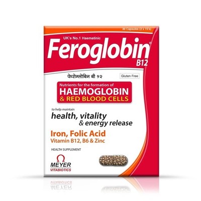 Feroglobin B12 Kapseln 30 Eisenfolsäure B6 B12 Zink Hämoglobin Unterstützung