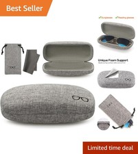 Hard Shell Sunglasses Case in Grey - Lightweight  Protective Eyewear Storage