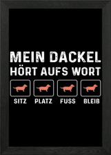 Dachshund Hrt Aufs Wort S Framed Wall Art Poster Canvas Print Picture