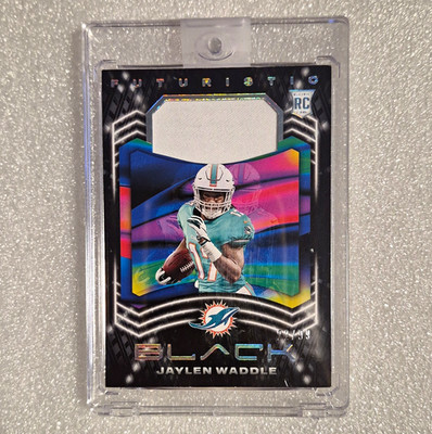 Panini Black 2021 Jaylen Waddle Dolphins Futuristic RC Mem Silver #F-JW /99