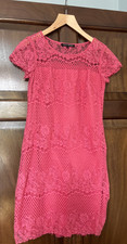 NEXT Petite Pink Lace Ladies’ Shift Midi Dress Fully Lined Size 10