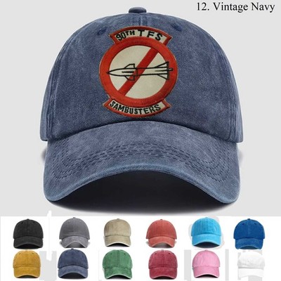 Customized Embroidered Hat 90th Tactical Fighter Squadron Sambusters,Trucker Hat