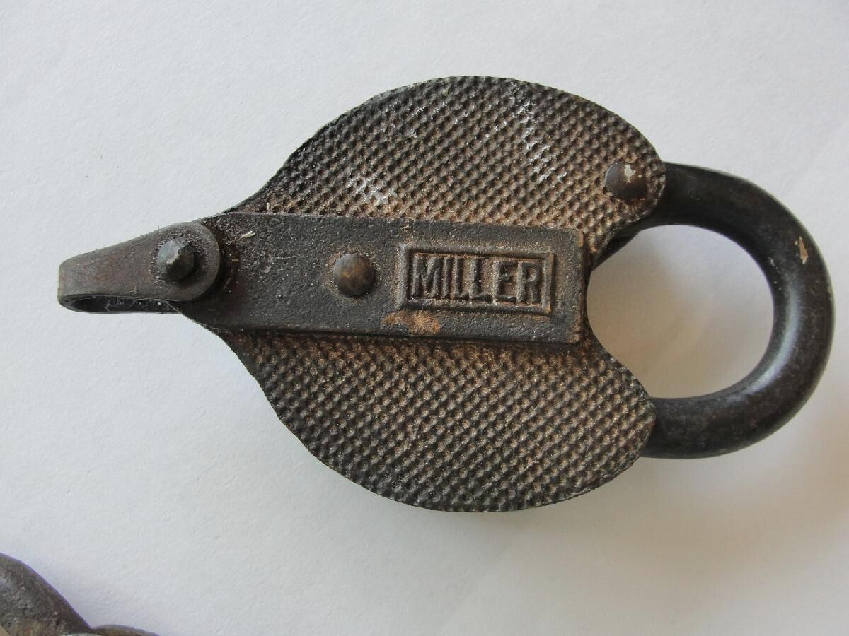 Two Antique Miller Brass Padlocks, One on Chain Obsolete with Keys | eBay
