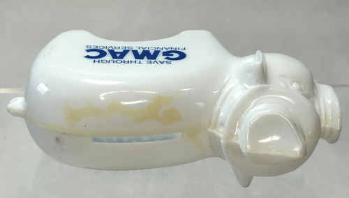 Vintage Plastic Piggy Advertising Bank White GMAC Financial Service A1 - Picture 4 of 5