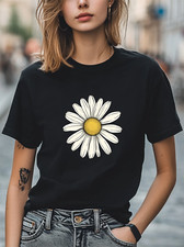 Daisy Floral Graphic Unisex T-Shirt Women Men Trendy Tee Fashion Casual T-shirt