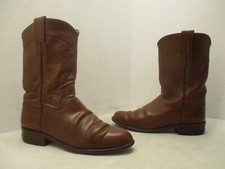 Justin Brown Leather Roper Cowboy Boots Womens Size 6 B Style L3802 USA