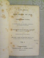 A New Version of the Book of Job by Friedrich Wilhelm Carl Umbreit 1836 ORIGINAL