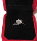 Round Moissanite  Engagement Ring 925 Silver Size 7  (R2)