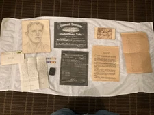 VINTAGE WWII PARK SHERMAN LIGHTER SOLDIER PROVENANCE RIBBON BAR DISCHARGE PAPERS