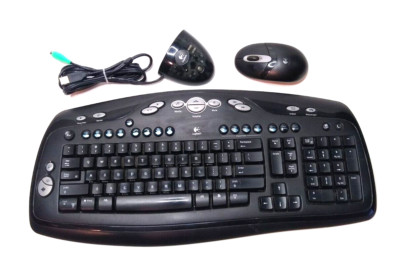 Logitech LX300 2004DJ1308 Cordless Keyboard, Optical Mouse, Receiver Bundle