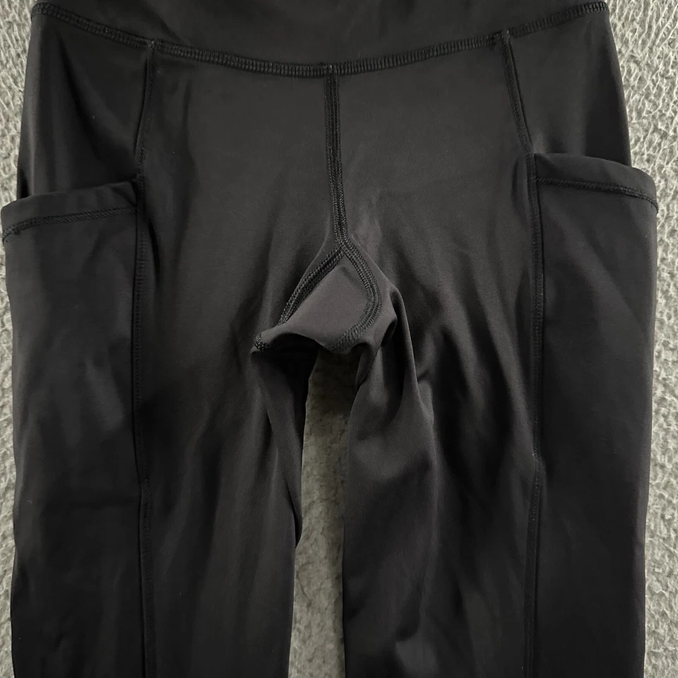 Leggings para mujer Banana Republic negros XXS tiro alto bolsillos recortados mezcla de nailon Foto 3 de 4