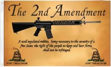 2x3 The 2nd Amendment Parchment Flag a Well regulated Militia Gadsden NRA Flag