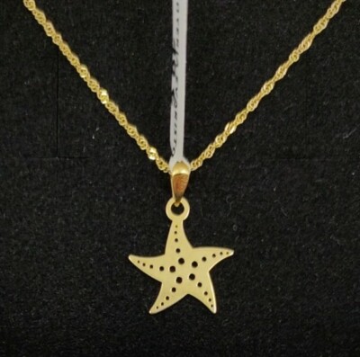 Colgante y cadena oro 18k 750 mls. Estrella de mar