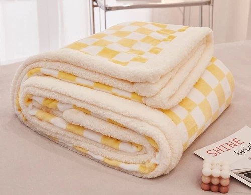 NUEVO manta mullida a cuadros doble cara mullida manta polar 100 150/200 230 - Imagen 27 de 36