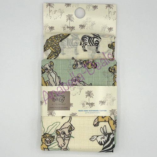 PRIMARK DISNEY BABY BOYS GIRLS UNISEX MUSLIN SQUARES 3 PACK CLOTH GIFT