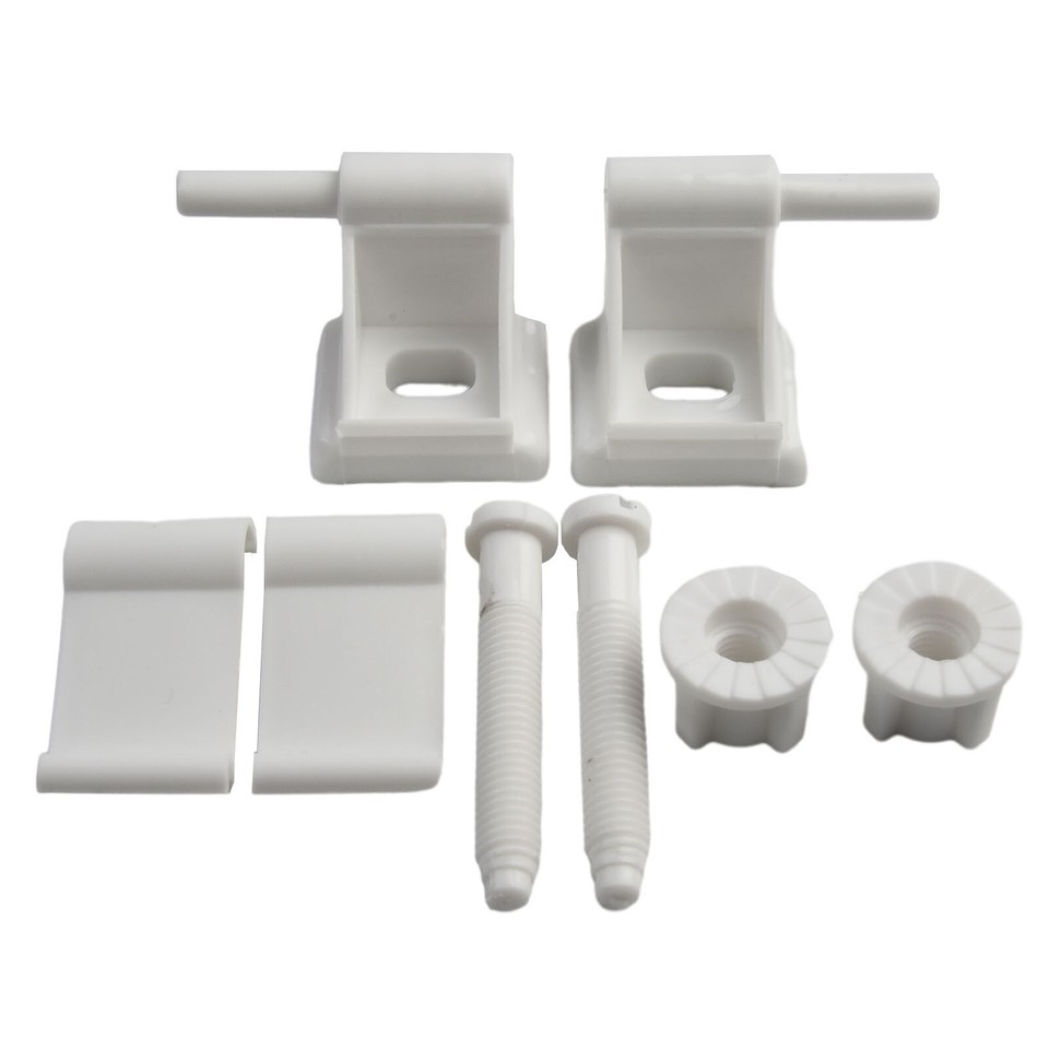 Convenient White Plastic Toilet Seat Hinge Replacement Kit For Fast