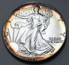 1987 AMERICAN SILVER EAGLE $1 DOLLAR COIN SUPERB GEM MINT STATE WITH COLOR