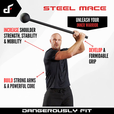 Dangerously Fit 6kg (13lb) Steel Mace - Australia's #1 Fitness Workout Macebell