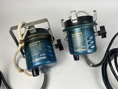 Pair Of Colortran Quartz King 650 Dual Light Photo Video Studio Stage Lights