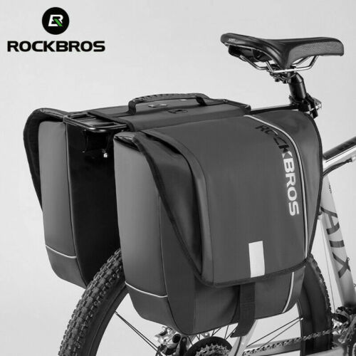 ROCKBROS Cycling Bike Pannier Waterproof Large Capacity Bike Rear Rack Bag 2pcs - Picture 1 of 9