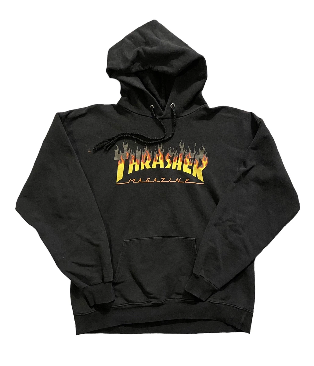 Thrasher flame outlet magazine black hoodie