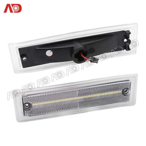 White LED Front Side Marker Light Clear Lens For 81-91 Chevrolet C10 C20 C30 GMC - Picture 8 of 11