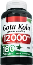 Gotu Kola 12000mg 200 Caps Gluten Free/No Preservatives