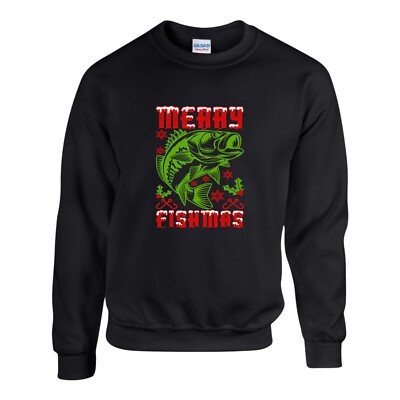 Merry Fishmas Pullover, lustiges Weihnachtsangeln Karpfen Xmas Sweatshirt Unisex Top