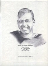 BART STARR 1967 GREEN  BAY PACKERS WILLIAMS ADVERTISING PORTRAITS LINEN PRINT
