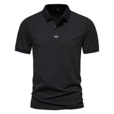 ZONBAILON Men's Summer Solid Versatile Comfortable Polo Shirt Short Sleeve