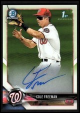 2018 Bowman Chrome Prospect Autographs #BCPACF Cole Freeman Auto - NM-MT