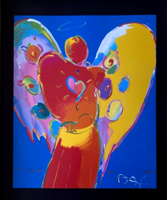 PETER MAX ANGEL SIGNED PRINT + LARGE 16x12 FRAME + COLLECTOR ART