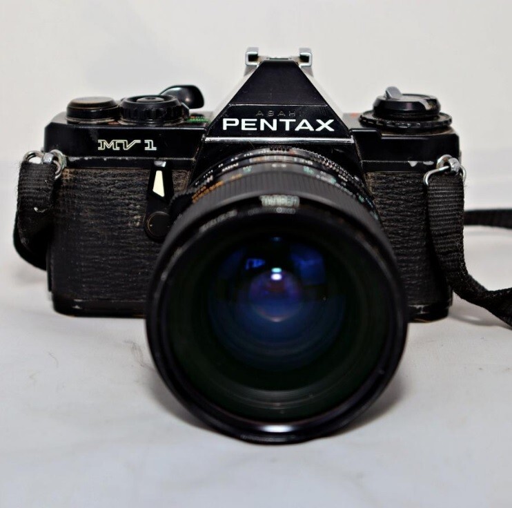 PENTAX MV1 Film Camera Black TAMRON 3570mm F3.54.5 with Strap Used