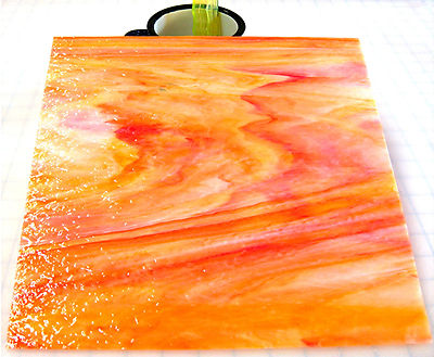 110 Mosaic Tiles 1/2'' ORANGE SUNSET Pink Orange Gold Rough Roll Stained Glass