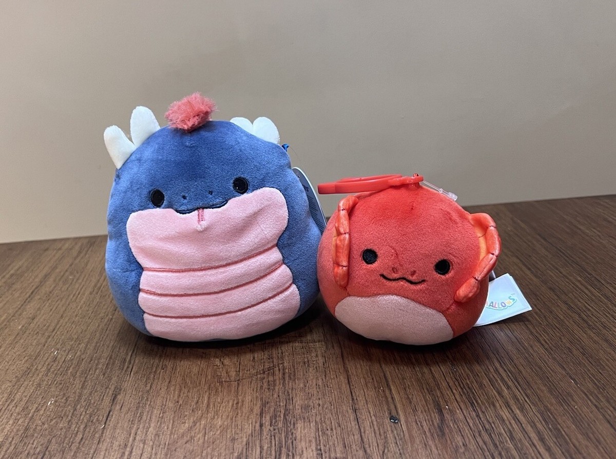 Squishmallows NWt New 5” Cian Blue Basilisk Snake Plush Clip Maxie Lizard  Set
