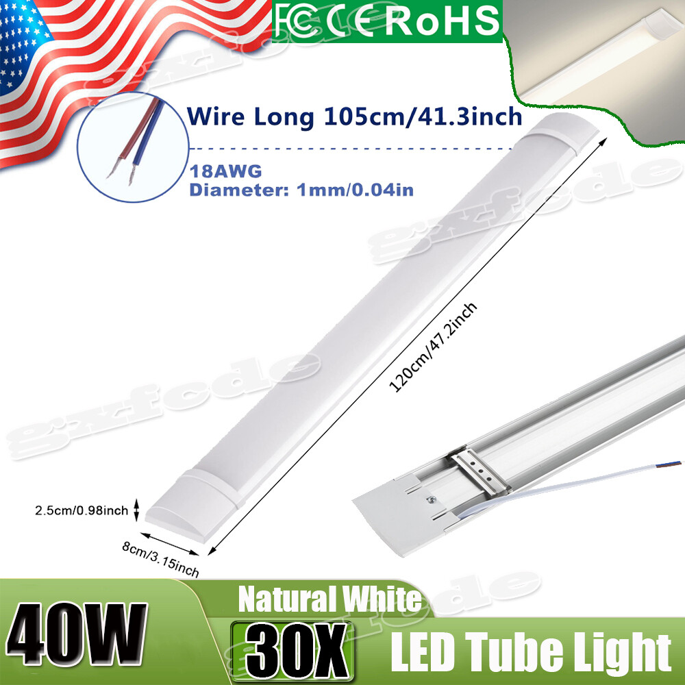 30 PACK 4FT LED SHOP LIGHT Natural White Fixture LED Ceiling Lights Garage Lamp