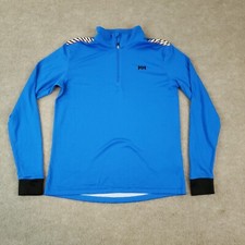 Helly Hansen Sweatshirt Womens Medium Blue 1/4 Zip Mock Neck Stretch Lightweight