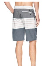 NEW BILLABONG sz  38 swim Stringer board shorts trunks gray drawstring