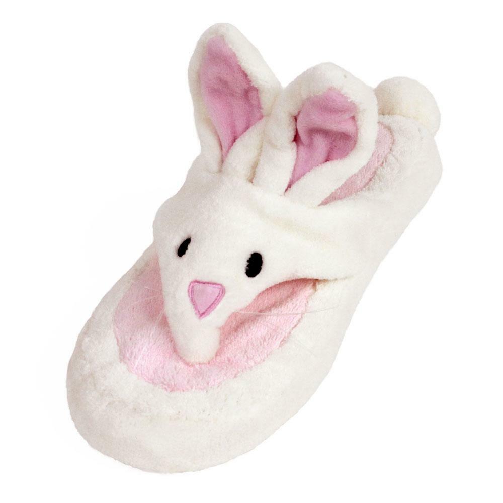 Bunny Spa Sandals - Bunny Slipper Flip Flops for Women - White and Pink |  eBay