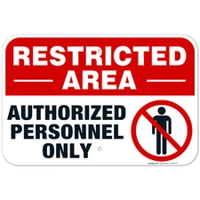 Restricted Area Authorized Personnel Only Sign,