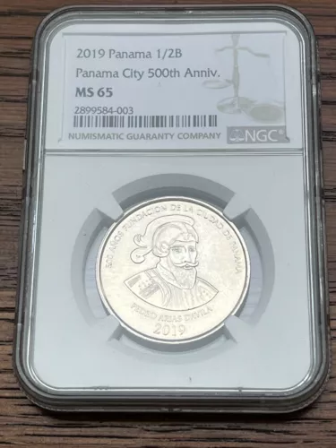 2019 Panama 1/2 Balboa Coin Panama City 500th Anniversary NGC MS 65