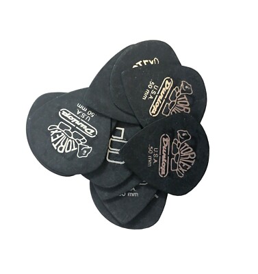 Dunlop Guitar Picks 12 Pack Tortex Pitch Black Jazz .50mm 482P.50