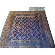 Silk Pillow Cover Royal Blue, Gold Dk. Red 16 x 16 Zipper Closure India. A-22