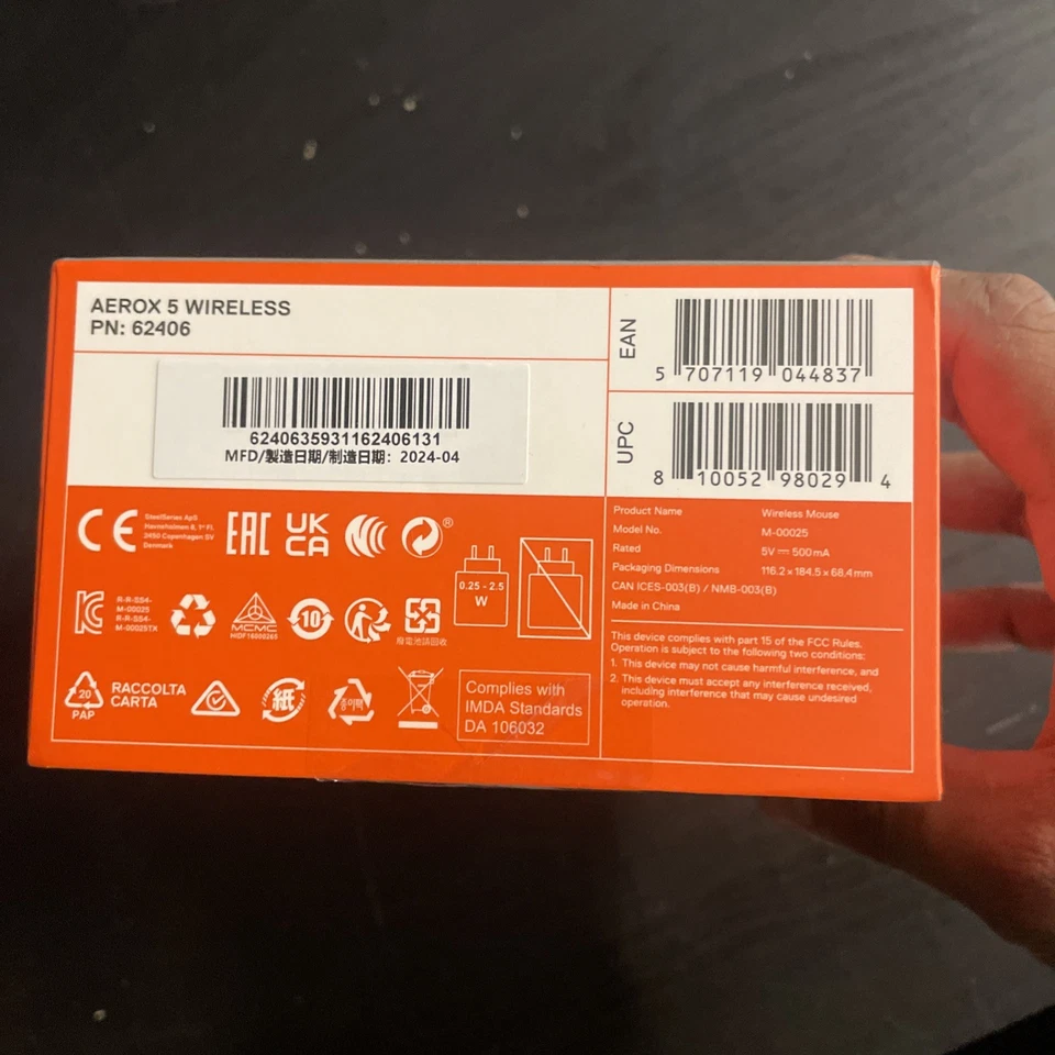 (New Sealed) SteelSeries Aerox 5 Wireless Ultralight Gaming Mouse - Black  - Image 4 of 4