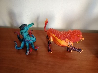 Schleich Eldrador Monsterkrake 42449 und Feuerlöwe 42455
